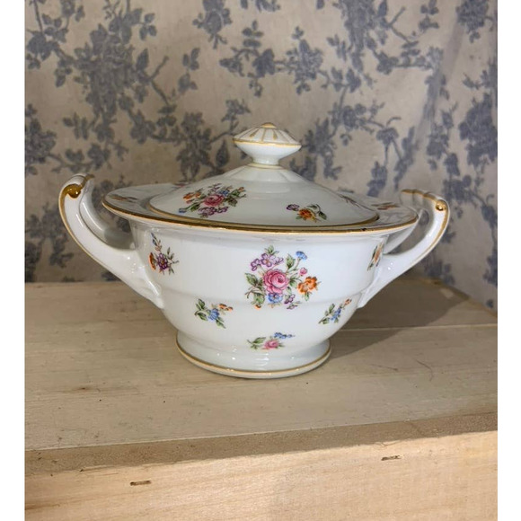 VTG RC Nippon Toki Kaisha Colorful Floral Sugar Bowl - Picture 1 of 7